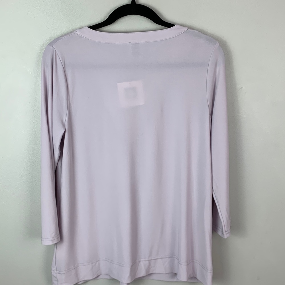 Anne Klein Lavender Women's Top with Gold Accents - Picture 3 of 7